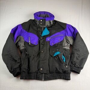 Nevica Authentic Vintage Sport 90s Colorblock Ski Jacket Purple/Teal/Black
